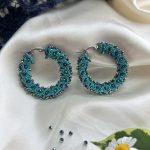 گوشواره حلقه سبزآبی