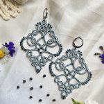 گوشواره لوزی نقره آبی