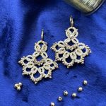 گوشواره آویز گل طلایی