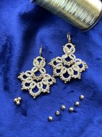 گوشواره آویز گل طلایی