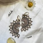 گوشواره خورشیدی نقره ای سیاه قلم