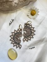 گوشواره خورشیدی نقره ای سیاه قلم