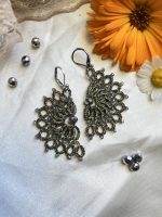 گوشواره خورشیدی طلایی سیاه قلم