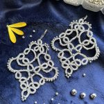 گوشواره لوزی نقره ای